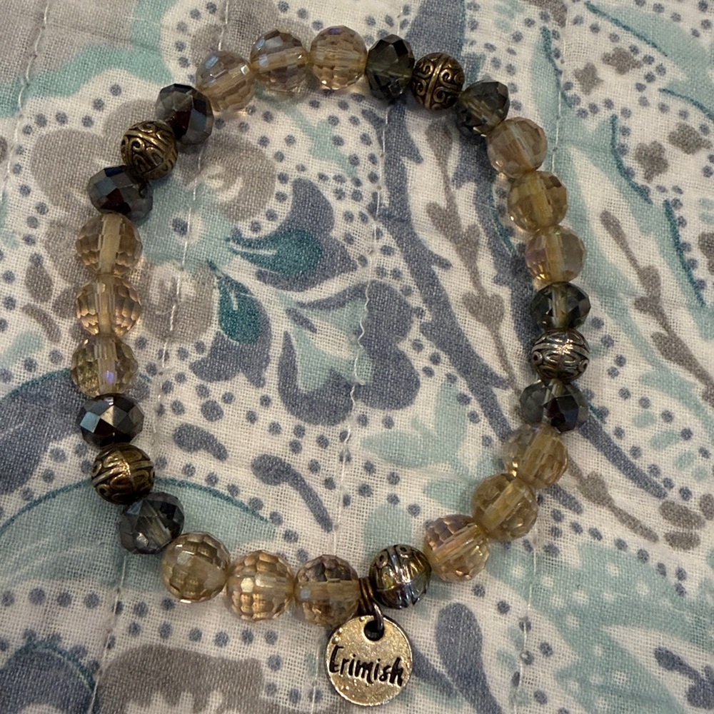 Erimish Smoky and Gold Beaded Bracelet